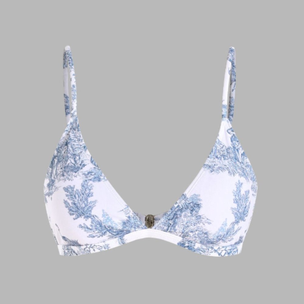 Artistic Print Triangle Bikini Top